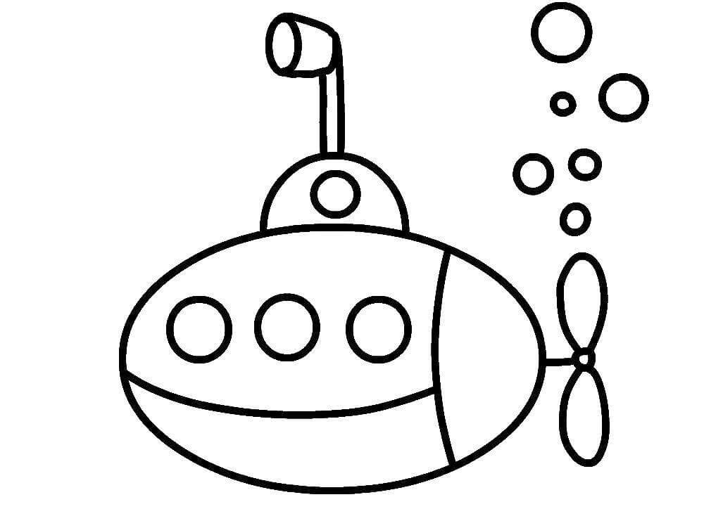 Dibujo Submarino Y Dos Barcos Para Imprimir Y Colorear